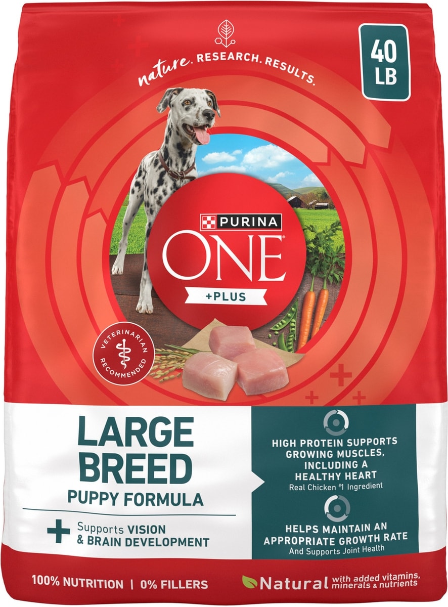 PURINA ONE Plus Natural Large Breed Formula Dry Puppy Food, 40-lb