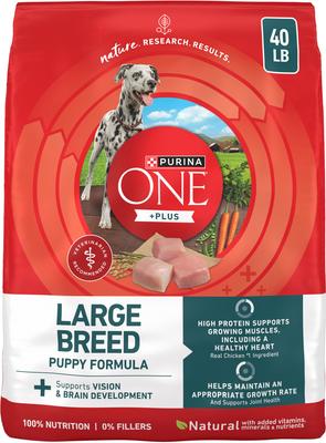PURINA ONE Plus Natural Large Breed Formula Dry Puppy Food, 40-lb
