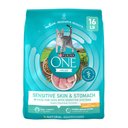 Purina ONE +Plus Sensitive Skin & Stomach Adult Natural Digestive Dry Cat Food, 16-lb bag