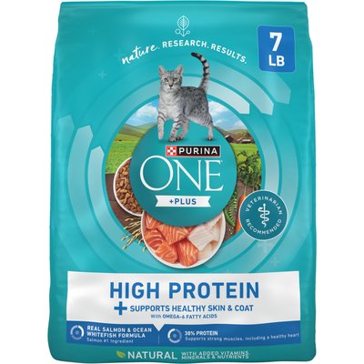 Purina ONE Purina ONE Plus Skin & Coat Health Formula Natural Salmon & Ocean Whitefish High Protein Dry Cat Food, 7-lb bag
