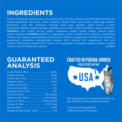 Show full view: Purina ONE Plus Skin & Coat Health Formula Natural Salmon & Ocean Whitefish High Protein Dry Cat Food, 7-lb bag slide 7 of 12