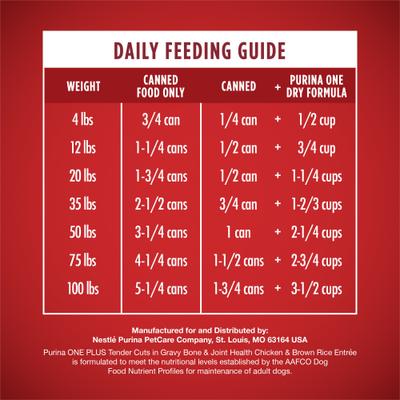 Show full view: Purina ONE Plus Tender Cuts in Gravy Bone & Joint Health Chicken & Brown Rice Entree Natural Wet Dog Food, 13-oz can, case of 12 slide 10 of 12