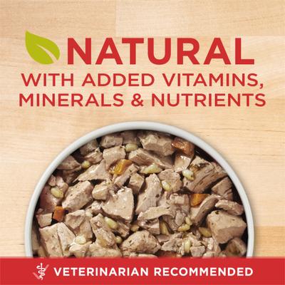 Show full view: Purina ONE Plus Tender Cuts in Gravy Heart & Brain Chicken & Brown Rice Entree Natural Wet Dog Food, 13-oz can, case of 12 slide 4 of 12