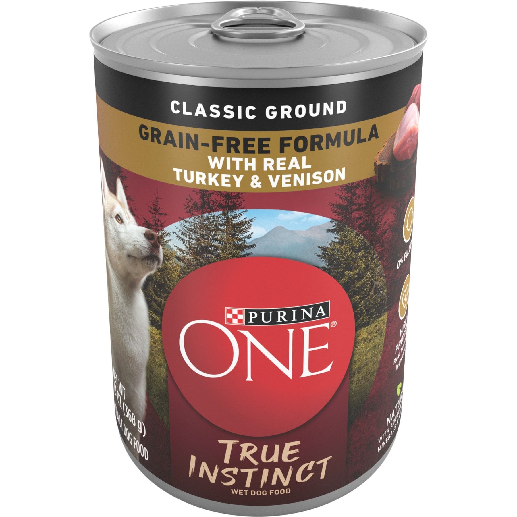 Purina ONE SmartBlend True Instinct Classic Ground with Real Turkey & Venison Canned Dog Food, 13-oz can, bundle of 24