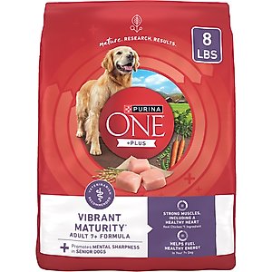 Purina ONE SmartBlend Vibrant Maturity 7+ Chicken Formula Adult Premium Dry Dog Food, 8-lb bag