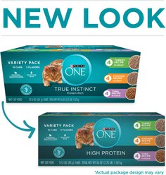 Purina ONE Tender Selects Blend with Real Chicken Dry Food + True Instinct Turkey, Chicken & Tuna Variety Pack Canned Cat Food slide 2 of 9