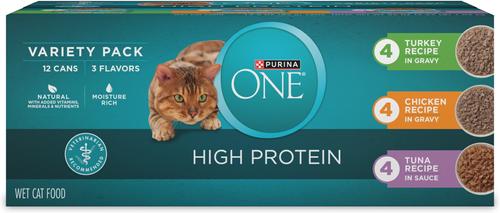 Show full view: Purina ONE Tender Selects Blend with Real Chicken Dry Food + True Instinct Turkey, Chicken & Tuna Variety Pack Canned Cat Food slide 6 of 9
