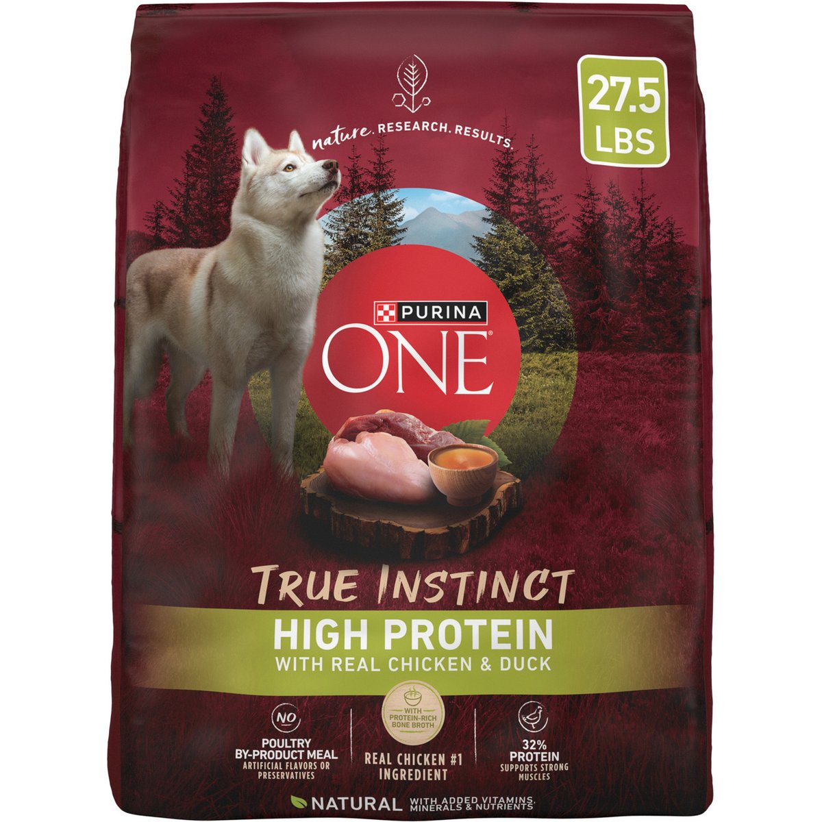 Purina ONE True Instinct Chicken & Duck High Protein Dry Dog Food, 27.5-lb bag