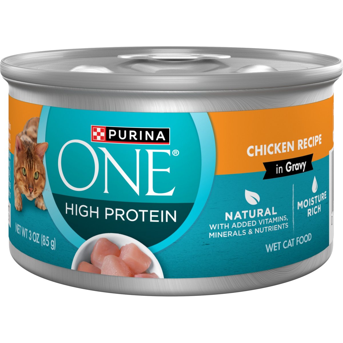 Purina ONE SmartBlend Savory Chicken Canned Cat Food, 3-oz, case of 24
