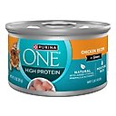 Purina ONE Natural Chicken in Gravy High Protein Wet Cat Food, 3-oz can, case of 24
