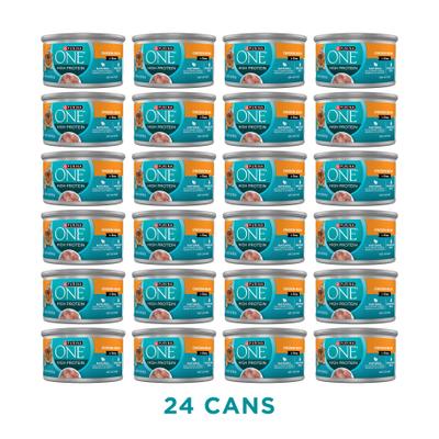 Show full view: Purina ONE Natural Chicken in Gravy High Protein Wet Cat Food, 3-oz can, case of 24 slide 3 of 11