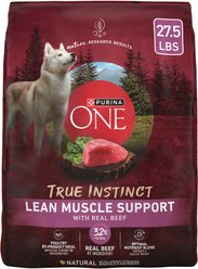 Purina ONE True Instinct Lean Muscle Support High Protein Real Beef Dry Dog Food, 27.5-lb bag