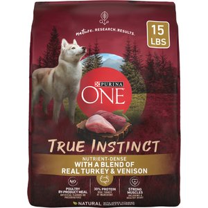 Purina ONE True Instinct Natural High Protein with Real Turkey & Venison Dry Dog Food, 15-lb bag