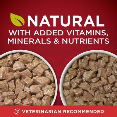 Show full view: Purina ONE True Instinct Variety Pack High Protein Tender Cuts in Gravy Chicken & Duck, Beef & Salmon Wet Dog Food, 13-oz can, case of 12 slide 4 of 10