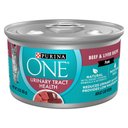 Purina ONE Urinary Tract Health Beef & Liver Recipe Wet Cat Food, 3-oz can, case of 24