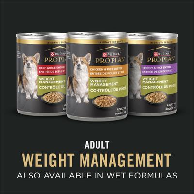 Show full view: Purina Pro Plan Adult 7 Plus Weight Management Shredded Blend Chicken & Rice Formula Senior Dry Dog Food, 34-lb bag slide 10 of 12