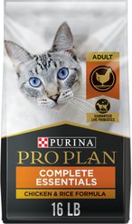 Purina Pro Plan Adult Chicken & Rice Formula Dry Cat Food, 16-lb bag + DentaLife Tasty Chicken Flavor Dental Cat Treats, 1.8-oz bag slide 2 of 9