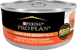 Purina Pro Plan Adult Grain-Free Classic Chicken & Spinach Entree Canned Cat Food, 5.5-oz can, case of 4