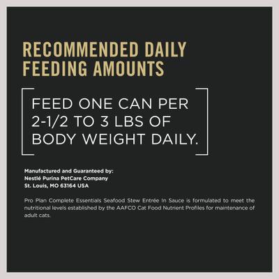 Show full view: Purina Pro Plan Adult Seafood Stew Entree in Sauce Canned Cat Food, 3-oz can, case of 4 slide 8 of 10