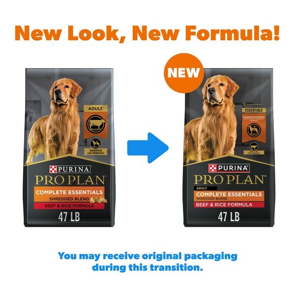 Purina Pro Plan Adult Shredded Blend Beef & Rice Formula Dry Dog Food