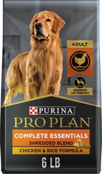 Purina Pro Plan Adult Shredded Blend Chicken & Rice Formula Dry Food, 6-lb bag + Canned Dog Food slide 2 of 9