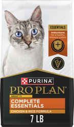 Purina Pro Plan Complete Essentials 7+ Chicken & Rice Natural Senior Dry Cat Food, 7-lb bag