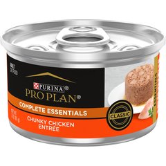 Purina Pro Plan Complete Essentials Classic Chunky Chicken Entree Adult Wet Cat Food, 3-oz can, case of 24