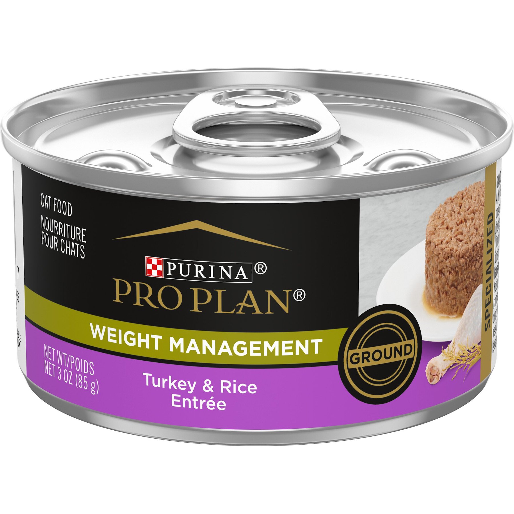 Purina Pro Plan Focus Adult Weight Management Turkey & Rice Entree Ground Canned Cat Food Purina Pro Plan Focus Adult Weight Management Turkey & Rice Entree Ground Canned Cat Food