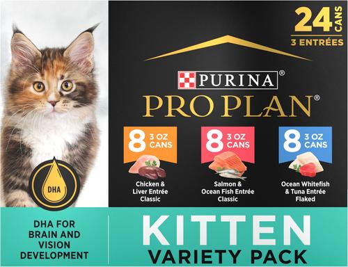 Show full view: Purina Pro Plan FOCUS Kitten Favorites + Fancy Feast Tender Feast Canned Kitten Food slide 6 of 10