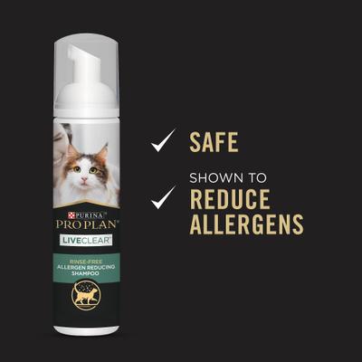Show full view: Purina Pro Plan LiveClear Rinse-Free Allergen Reducing Cat Shampoo Spray, 8.5-fl oz bottle slide 6 of 9