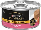 Purina Pro Plan Prime Plus Adult 7+ Salmon & Tuna Entree Classic Canned Cat Food, 3-oz can, case of 24