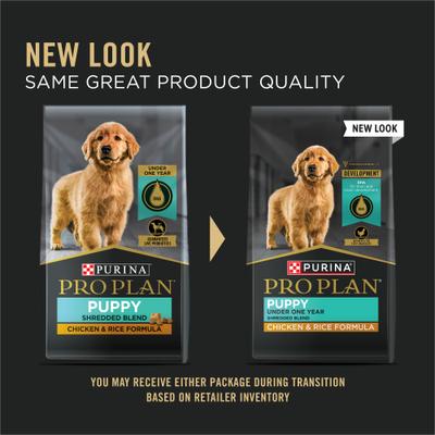 Show full view: Purina Pro Plan Puppy Shredded Blend Chicken & Rice Formula with Probiotics Dry Food + Wellness Soft Puppy Bites Lamb & Salmon Recipe Grain-Free Dog Treats slide 3 of 9