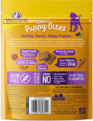 Show full view: Purina Pro Plan Puppy Shredded Blend Chicken & Rice Formula with Probiotics Dry Food + Wellness Soft Puppy Bites Lamb & Salmon Recipe Grain-Free Dog Treats slide 7 of 9
