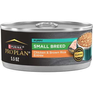 Purina Pro Plan Senior Small Breed Chicken & Brown Rice Entree Pate Wet Dog Food, 5.5-oz can, case of 24