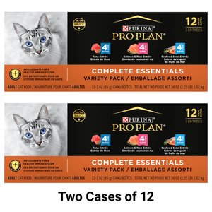 Purina Pro Plan Seafood Favorites Variety Pack Canned Wet Cat Food, 3-oz, case of 24
