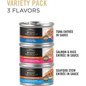 Purina Pro Plan Seafood Favorites Variety Pack Canned Wet Cat Food, 3-oz, case of 24