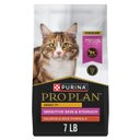 Purina Pro Plan Senior Sensitive Skin & Stomach Salmon & Rice Formula Dry Cat Food, 7-lb bag