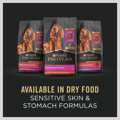 Show full view: Purina Pro Plan Sensitive Skin & Stomach Pate Salmon & Rice Entree Wet Dog Food, 13-oz can, case of 4 slide 6 of 10