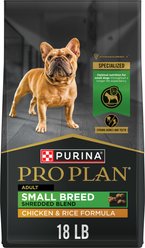 Purina Pro Plan Shredded Blend Adult Small Breed Chicken & Rice Formula Dry Dog Food, 18-lb bag