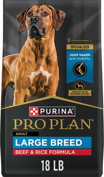 Purina Pro Plan Specialized Beef & Rice Formula With Probiotics High Protein Large Breed Dry Dog Food