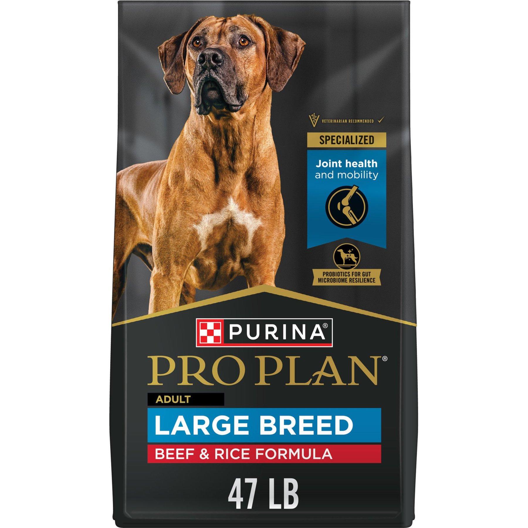 Purina Pro Plan Specialized Beef & Rice Formula With Probiotics High Protein Large Breed Dry Dog Food