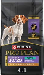 Purina Pro Plan Sport Development High-Protein 30/20 Chicken & Rice Formula Puppy Food, 4-lb bag