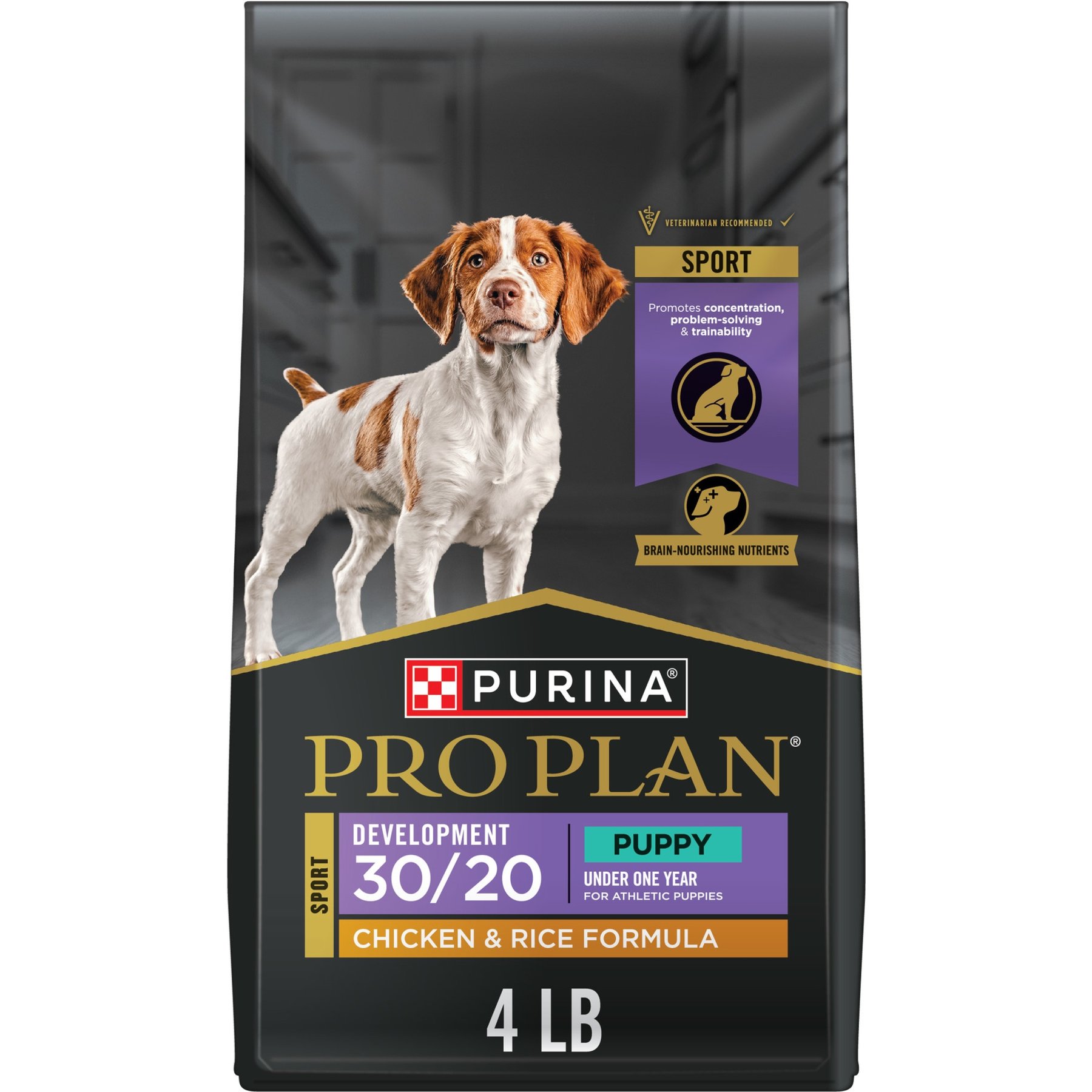 Purina Pro Plan Sport Development High-Protein 30/20 Chicken & Rice Formula Puppy Food, 4-lb bag