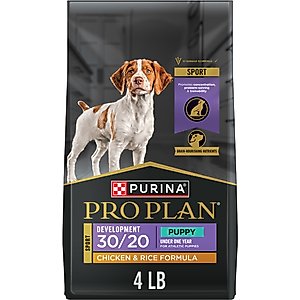 Purina Pro Plan Sport Development High-Protein 30/20 Chicken & Rice Formula Puppy Food, 4-lb bag