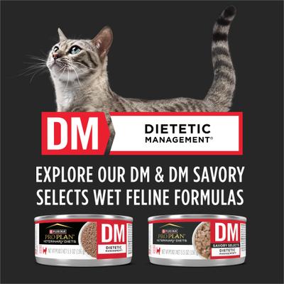 Show full view: Purina Pro Plan Veterinary Diets DM Dietetic Management Dry Cat Food, 3.5-lb bag slide 7 of 12