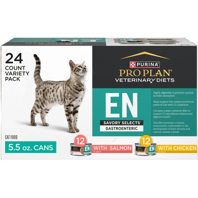 Purina Pro Plan Veterinary Diets Purina Pro Plan Veterinary Diets EN Gastroenteric Feline Formula Savory Selects in Sauce Variety Pack Wet Cat Food, 5.5-oz, case of 24