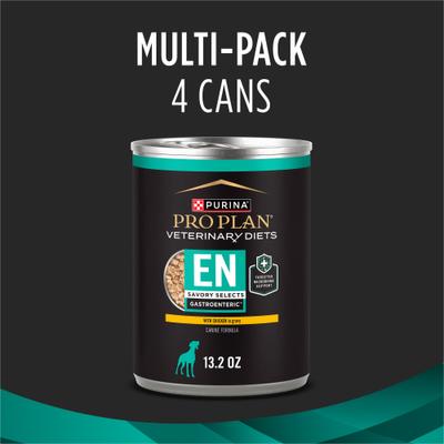 Show full view: Purina Pro Plan Veterinary Diets EN Savory Selects Gastroenteric with Chicken Chunks-in-Gravy Wet Adult Dog Food, 13.2-oz can, case of 4 slide 3 of 9