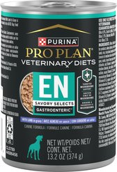 Purina Pro Plan Veterinary Diets EN Savory Selects Gastroenteric with Lamb Chunks-in-Gravy Wet Adult Dog Food, 13.2-oz can, case of 12