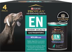Purina Pro Plan Veterinary Diets EN Savory Selects Gastroenteric with Lamb Chunks-in-Gravy Wet Adult Dog Food, 13.2-oz can, case of 4