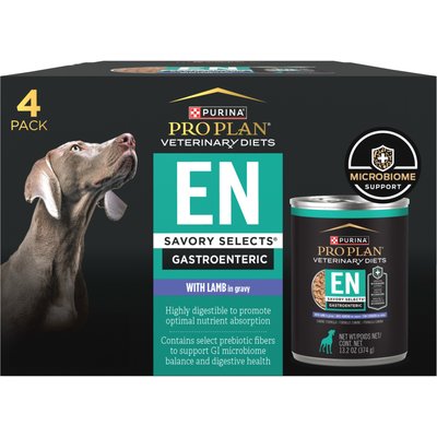 Purina Pro Plan Veterinary Diets Purina Pro Plan Veterinary Diets EN Savory Selects Gastroenteric with Lamb Chunks-in-Gravy Wet Adult Dog Food, 13.2-oz can, case of 4